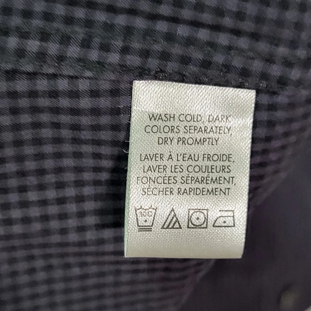 Calvin Klein Men's Black/Gray Cool Tech Checkered Button Down Shirt Size Small - Picture 7 of 7